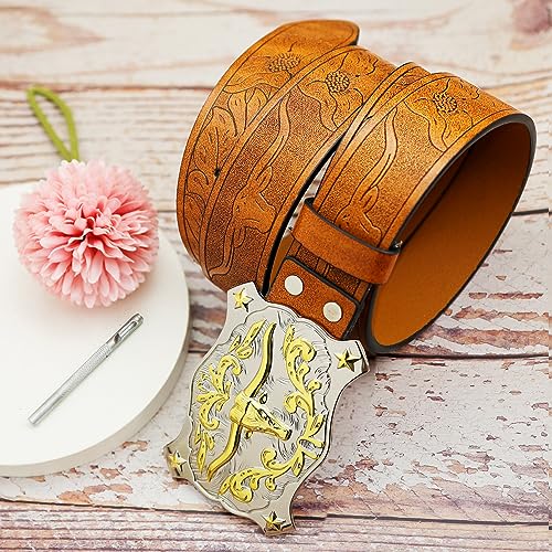 Long Horn Western Buckle Belts Cowboy Rodeo Texas Large Buckles Belt Straps Bull Head Engraved Leather Belt3