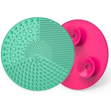Silicone Makeup Brush Cleaning Mats with Suction Cups, Set of 2