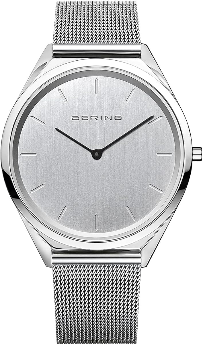 BERING Unisex Analogico Quarzo Ultra Slim Orologio con Cinturino in Acciaio inossidabile Cinturino e Vetro zaffiro 17039-000 BERING Unisex Analogico Quarzo Ultra Slim Orologio con Cinturino in Acciaio inossidabile Cinturino e Vetro zaffiro 17039-000
