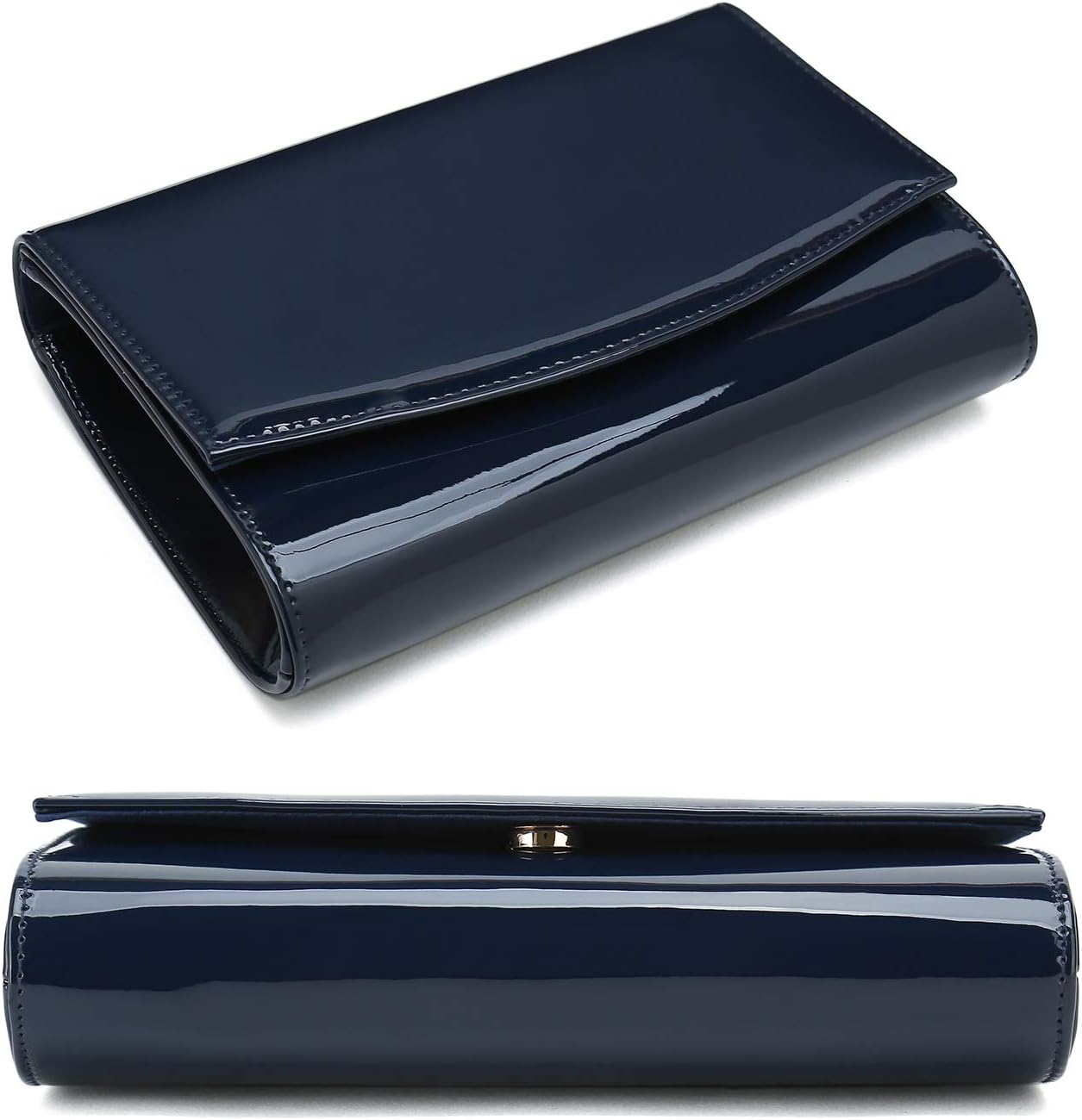 CHARMING TAILOR Patent Leather Flap Clutch Classic Elegant Evening Bag Chic Dress Purse - Image 7
