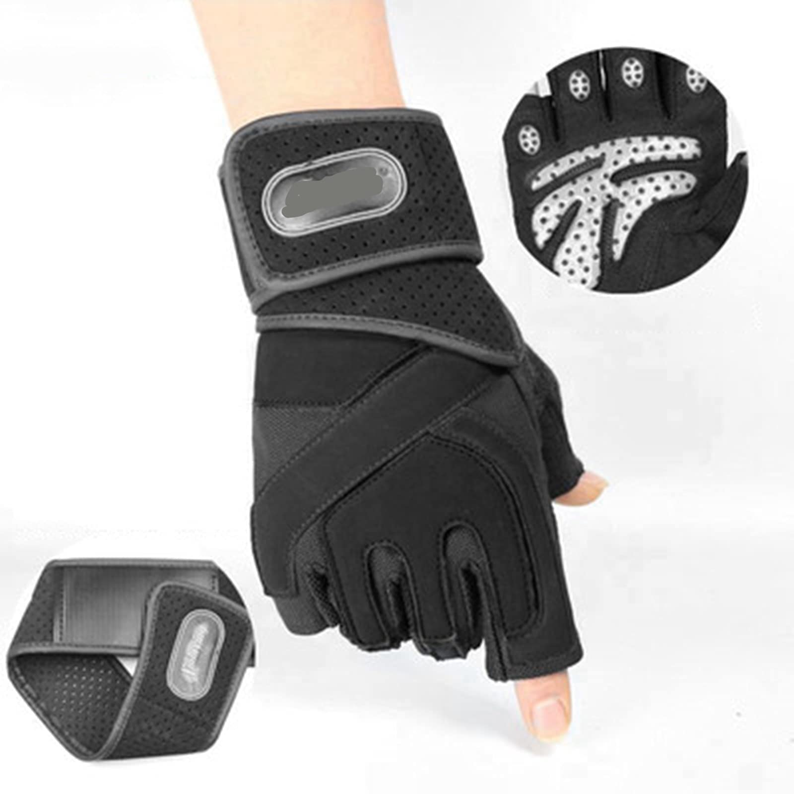 Guanti da allenamento Protezione completa del palmo con polsino per uomo e donnaezze dita Guanti traspiranti con poggiapolsi smorzante per allenamento Trazioni Sollevamento pesi Calisthenics