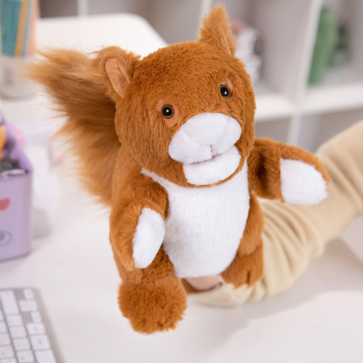 FunBlast Plush Animal Hand Puppets – Soft & Cuddly Animal Figure Puppets for Kids, Storytelling & Role Play, Fun Educational & Learning Toys for Toddlers & Children (Squarrel)-picture-17