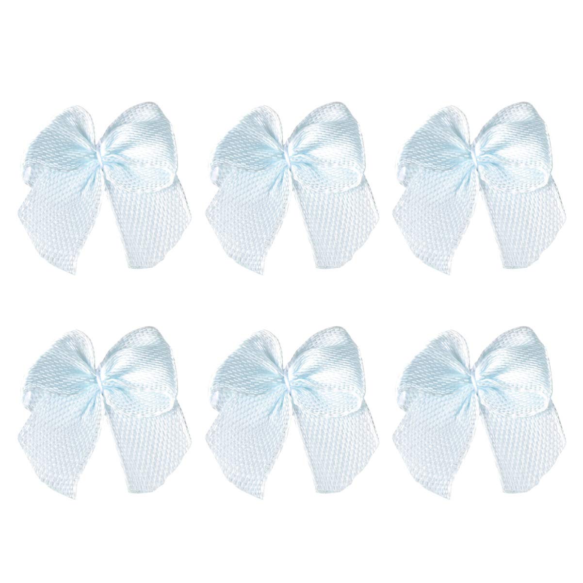SUPVOX 60Pcs Ribbon Bows Bowknot Flower Handmade Bright Color Hair Bows Accessories For Girls Sky-Blue