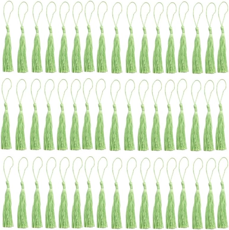 100 Pcs Tassels Silky Tassels for DIY Craft Home Décor Handmade Bookmarks Tassels Navy Blue