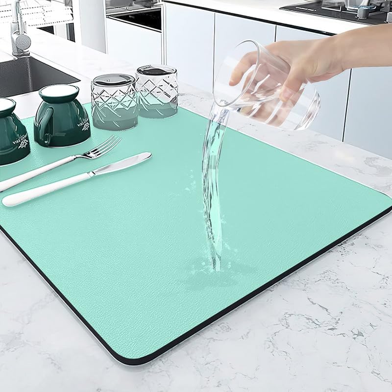 Cortina Dish Drying mat for Kitchen, Water Absorbent Mat, Drying Mat for Kitchen Utensils, Water Absorbent mats for Kitchen Items (60 * 40 cm), Mint Green (B0CVGXQG9X) Amazon Price History, Amazon Price Tracker