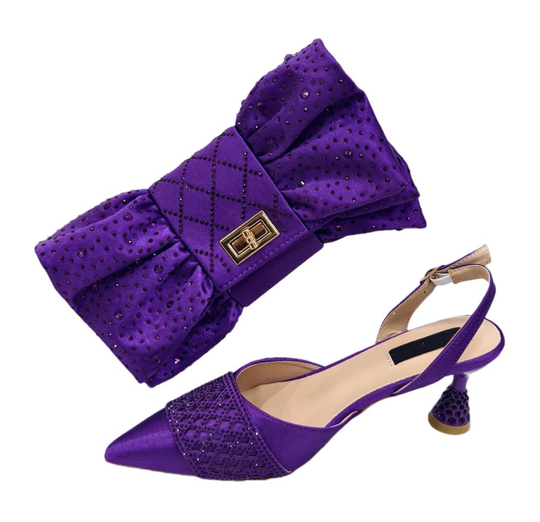 Ensemble strass et talons violets taille 39.5 résolvant le choix des accessoires - 8