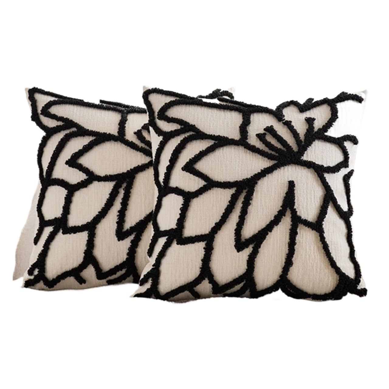 IUVYTA Chenille Pillow Covers Chenille Throw Pillow Cover Floral Tufted Cushion Farmhouse Pillowcase For Home Sofa(Color 1)