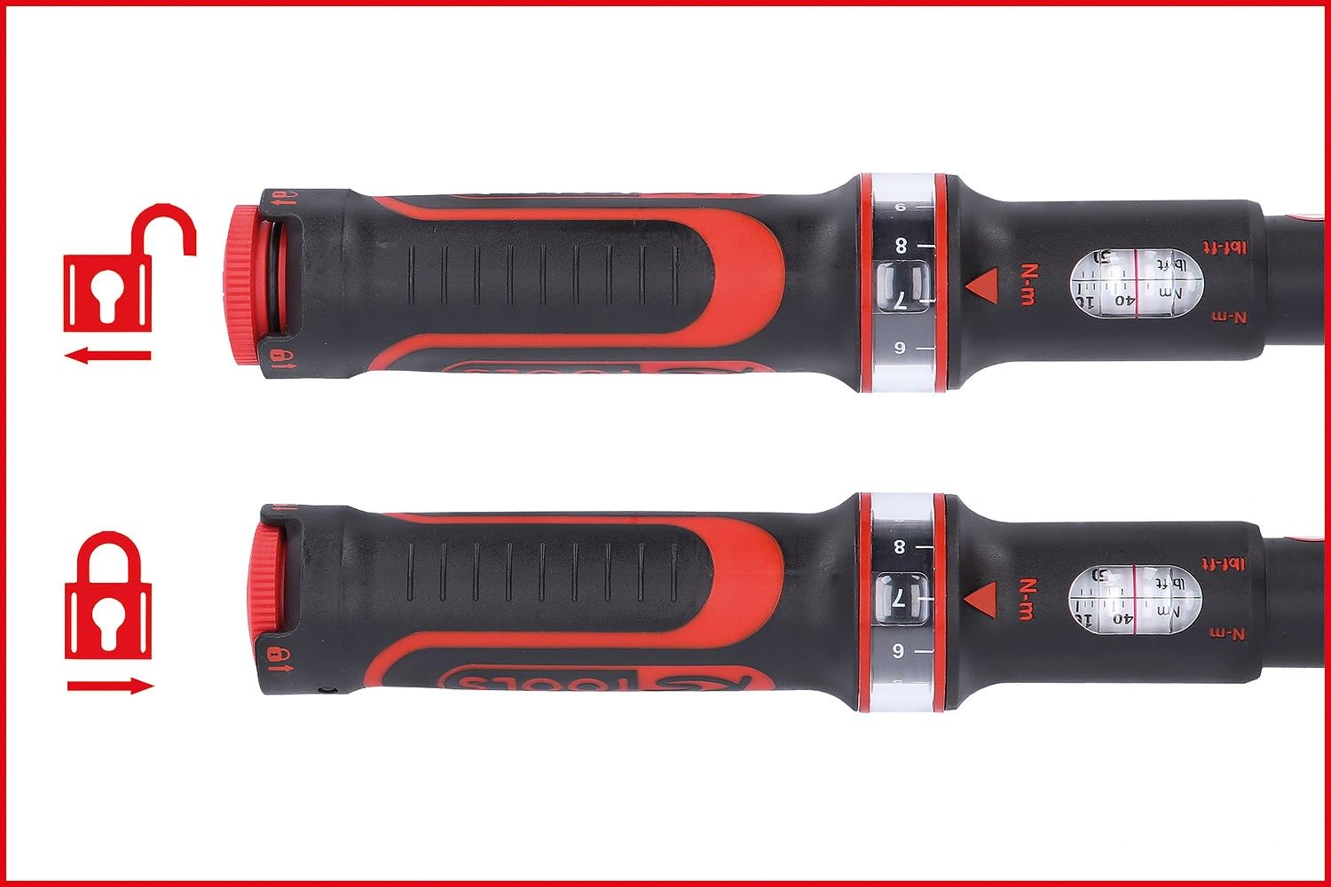 KS Tools 516.1522 Chiave Dinamometrica, ErgotorquePrecision con Testa a Cricco Reversibile, 5-50 NM, 3/8"