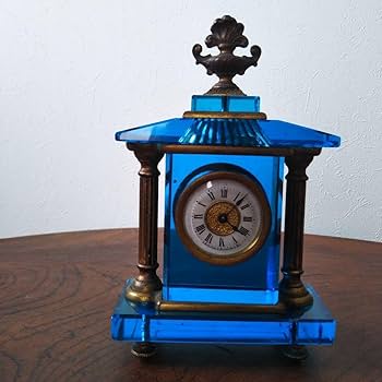 Amazon.co.jp: 精工舎 ウランガラス ブルー 宮形 置時計 時計