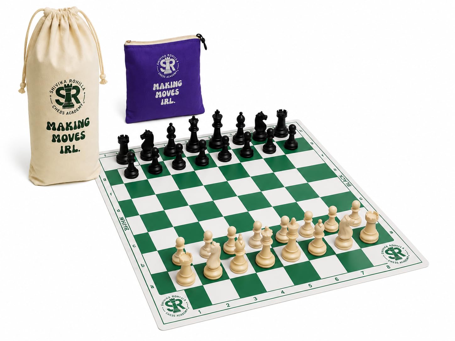 Buy SRCA 18 * 18 Inch Roll-up Vinyl Tournament Green Chess Set