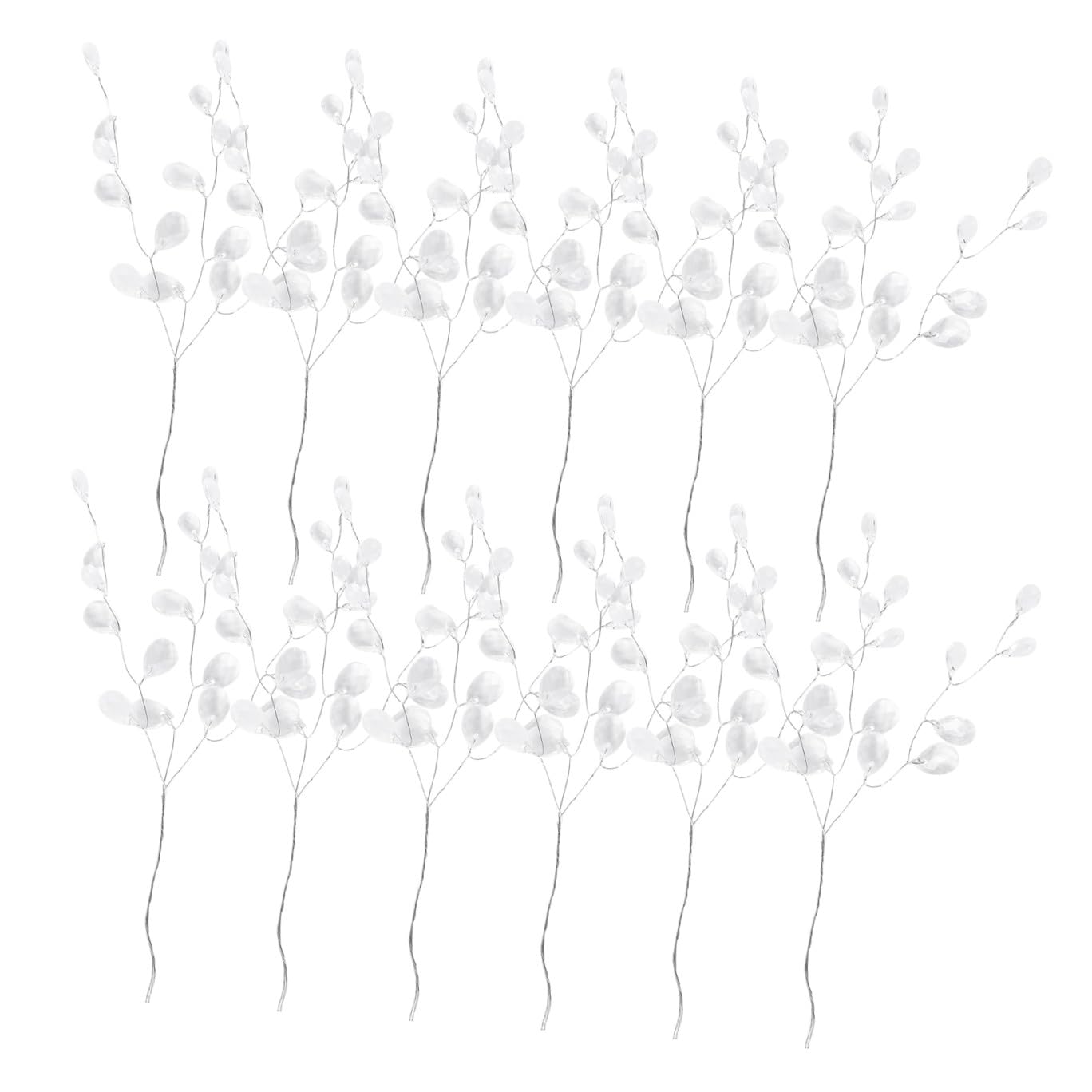 Tallos de cuentas de acrílico para scrapbooking y ramas de metal blanco para decoración DIY