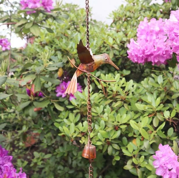Chaîne de pluie colibris et clochettes Nautical Replica Hub pour jardin et terrasse