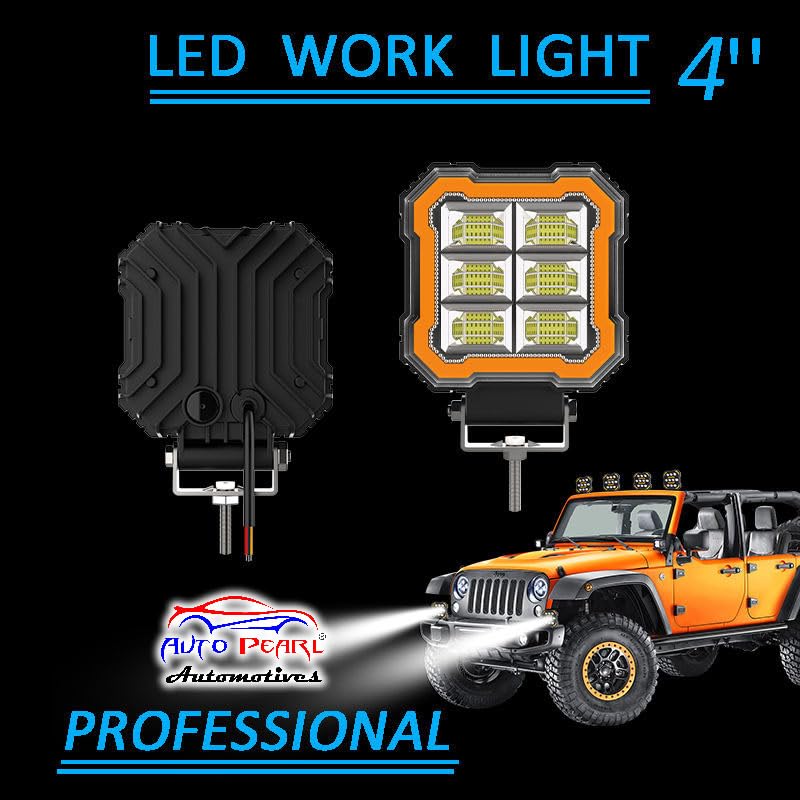 Image of Auto Pearl Square 6-Led DRL Car Foglight, Off-Road Vehicle Light Auxiliary White-Yellow Lighting 12V-30W Driving Work Light compatible with Creta (Pack of 2)