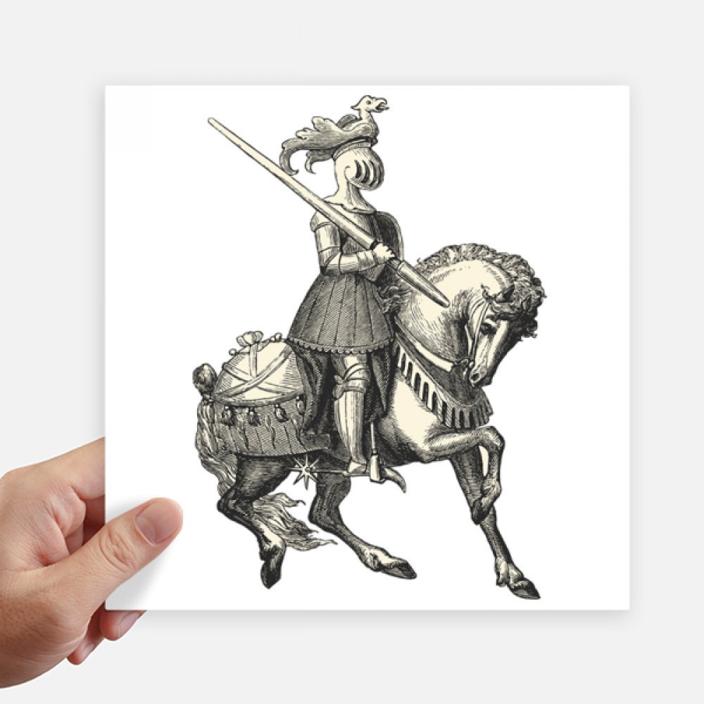 Sticker chevaliers médiévaux de 20cm pour masquer les rayures de valise et PC