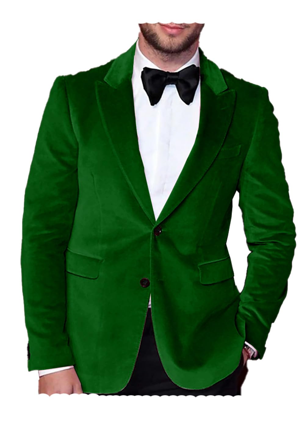 Blazer en velours pour homme Coupe ajustée Veste de costume à boutons Blazer smoking mariage bal dîner