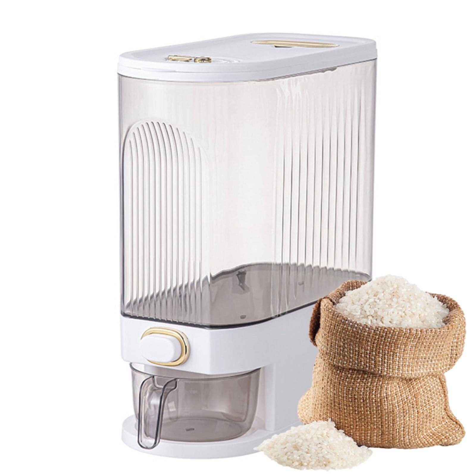 Dispensador De Cereales Para Cocina Dispensador De Almacenamiento De Cereales, Cubo De Almacenamiento, Contenedor De Almacenamiento De Alimentos Con Taza Medidora Recipientes Para Cereales Desayuno(Wh