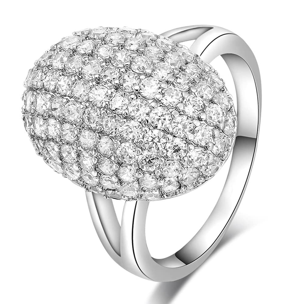 OIDIMSVampire Twilight Bella's Full Drill Sparkling Crystsal Band Ring Silver Plated Cubic Zirconia Souvenir Daylight Rings New Moon Breaking Dawn Bridal Engagement Wedding Finger Bands for Women Girls