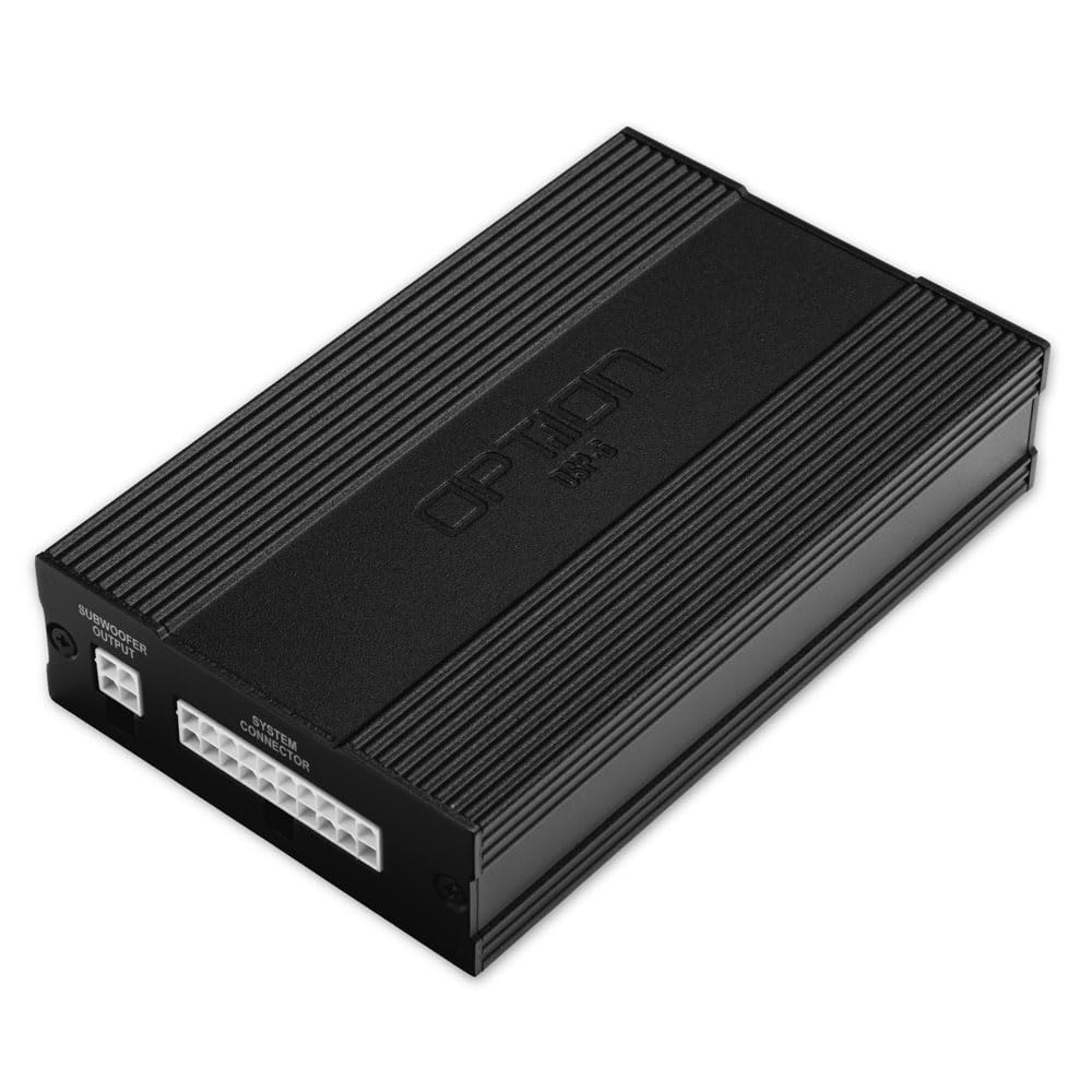 OPTION AIR-D4 4-kanałowy wzmacniacz kompatybilny z pojazdami BMW z fabrycznym systemem dźwiękowym HiFi SA676 – wzmacniacz mocy Plug & Play Class-D do pojazdów BMW serii E i F do 2018 r., bez modułu