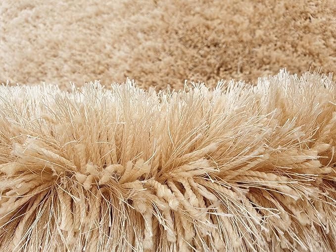 Image of Carpet for Living Room 5X7 FEET Modern Soft Shaggy Carpet Thick, Fluffy & 2 inch Pile Shag Rug for Your Kids Room, Bedroom & Livingroom (Gold)