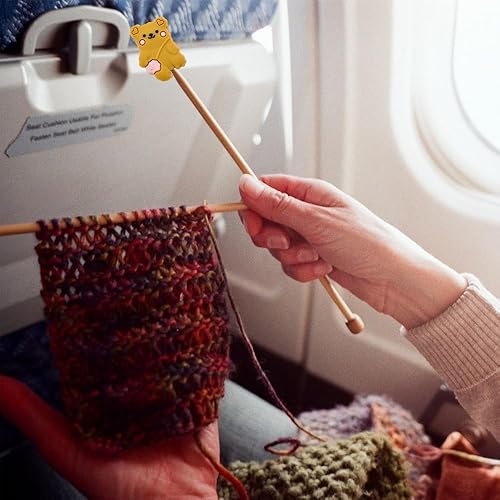 Miniatura 6 de Arvintas 8 tapones para agujas de tejer, bonitos protectores de punto de aguja de tejer para principiantes, suministros de bricolaje, accesorios