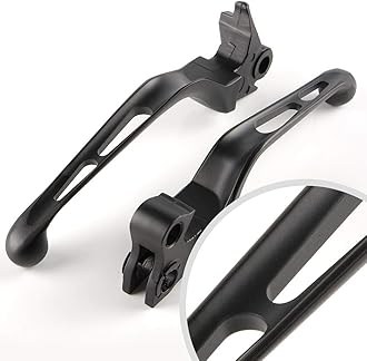 KiWAVSlotted 10201B Black Aluminum Levers compatible with 96-07 compatible with Harley Touring , Dyna, Sportster