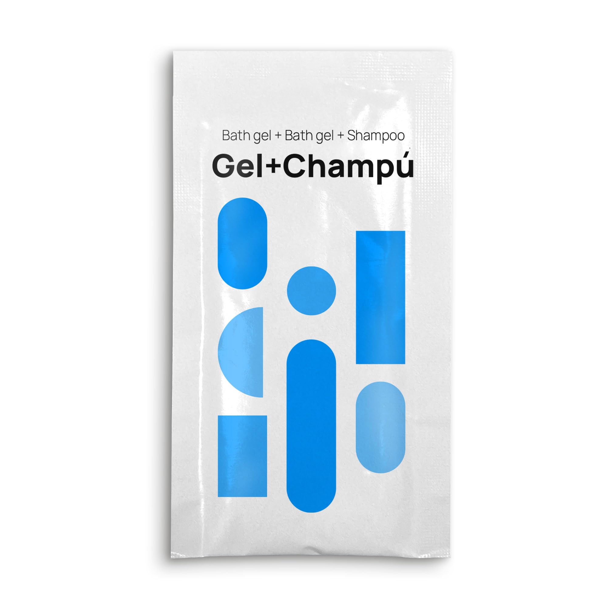 1000 unidades | Sachet Gel+Champú (2 en 1) | Sachet monodosis | Amenities para hoteles | Amenities de baño | 8ml.