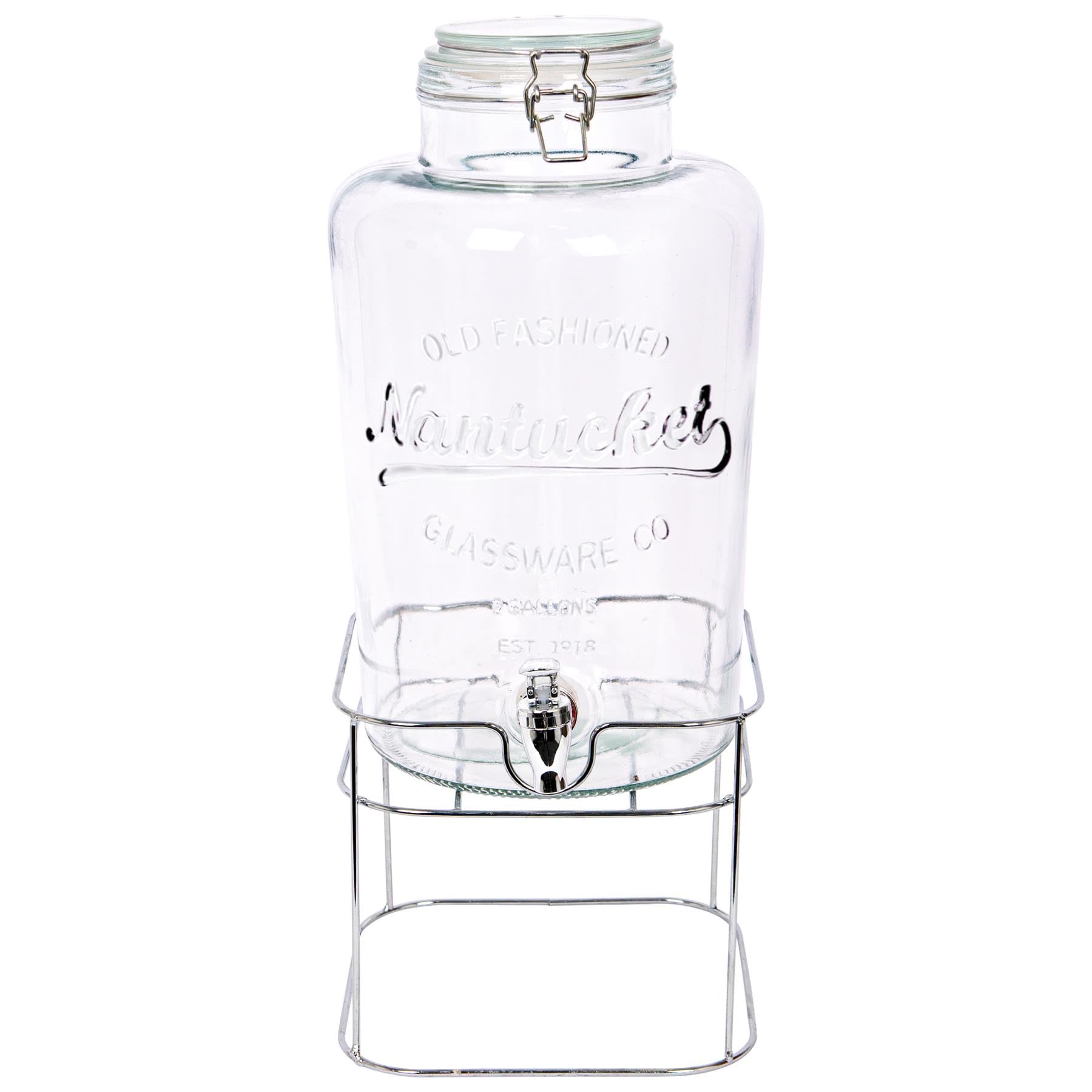 Rink Drink Chrome Stand 8.7L Drinks Dispenser With Tap & Stand - Large Home Kitchen Outdoor Chrome Tap Water Dispensing Jug Indoor Juice Punch Bottle For Bbq, Party, Picnic, Events, Buffets