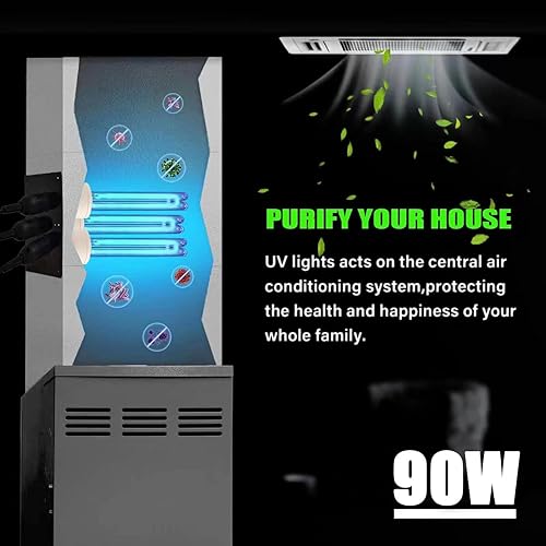 Miniatura 3 de 76 vatios para toda la casa conducto UV luz desinfectante HVAC sistema de CA filtro germicida filtro UV filtro de aire
