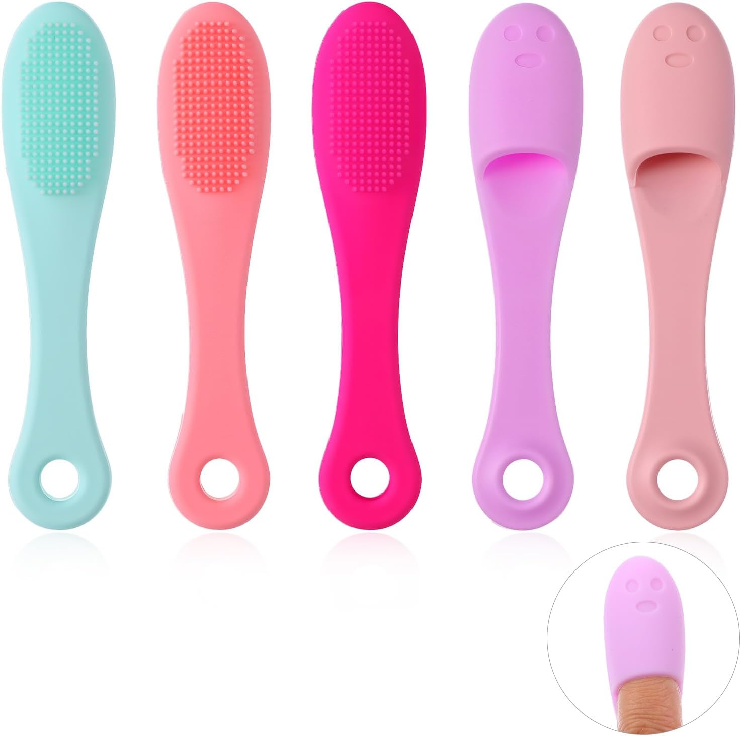 5 PCS Pore Cleaning Brush, Finger Cot Manual Facial Cleansing Brushes Soft Silicone Face Scrub Brush, Nose Wings Effectively Cleanings, Nose Scrubber Pore Brushes for Deep Cleaning Removing Blackheads 5 PCS Pore Cleaning Brush, Finger Cot Manual Facial Cleansing Brushes Soft Silicone Face Scrub Brush, Nose Wings Effectively Cleanings, Nose Scrubber Pore Brushes for Deep Cleaning Removing Blackheads