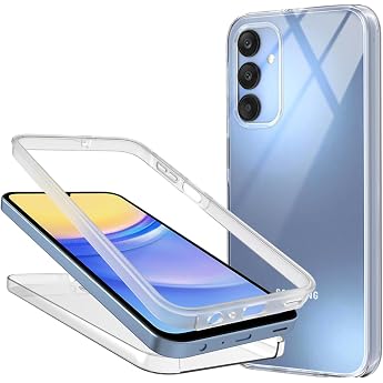 ZYIMOU Case for Samsung Galaxy A15 5G Mobile Phone Case Transparent Case 360 Degree Full Protection Silicone Thin Samsung A15 5G Cover Case