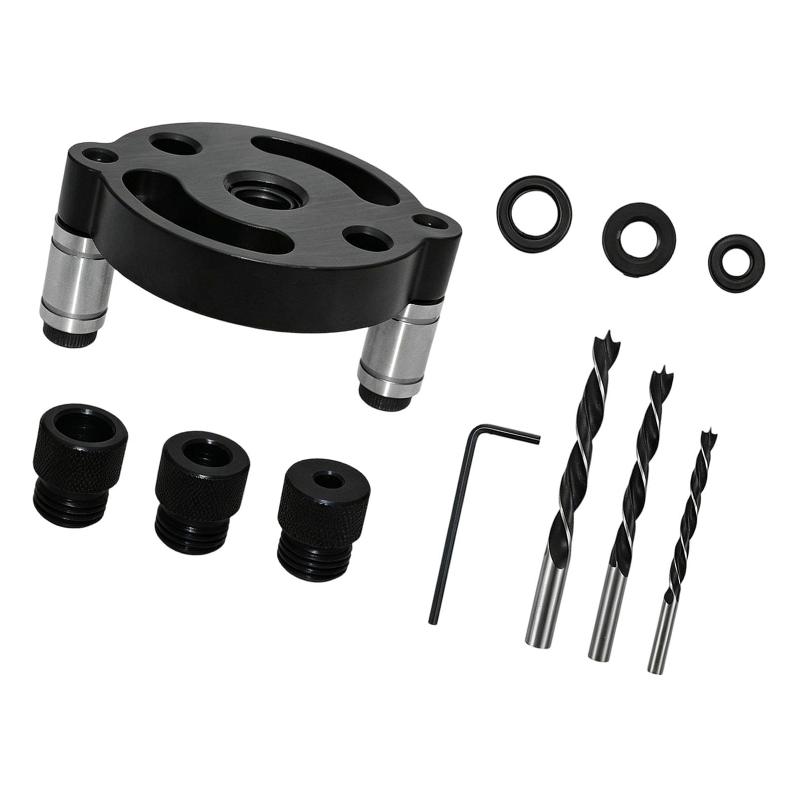Woodworking Dowel Alignment Guide with Interchangeable Bushings Woodworking Drill Locator Tool for Furniture Assembly, Joinery Tasks and Repair Dowel Jig Drill Guide Doweling Jig Joinery Locator Board