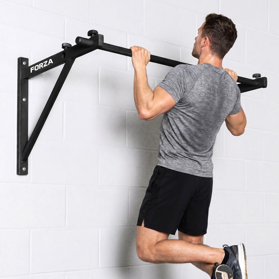 FORZA Barra de dominadas ajustable montada en la pared para gimnasios en casa
