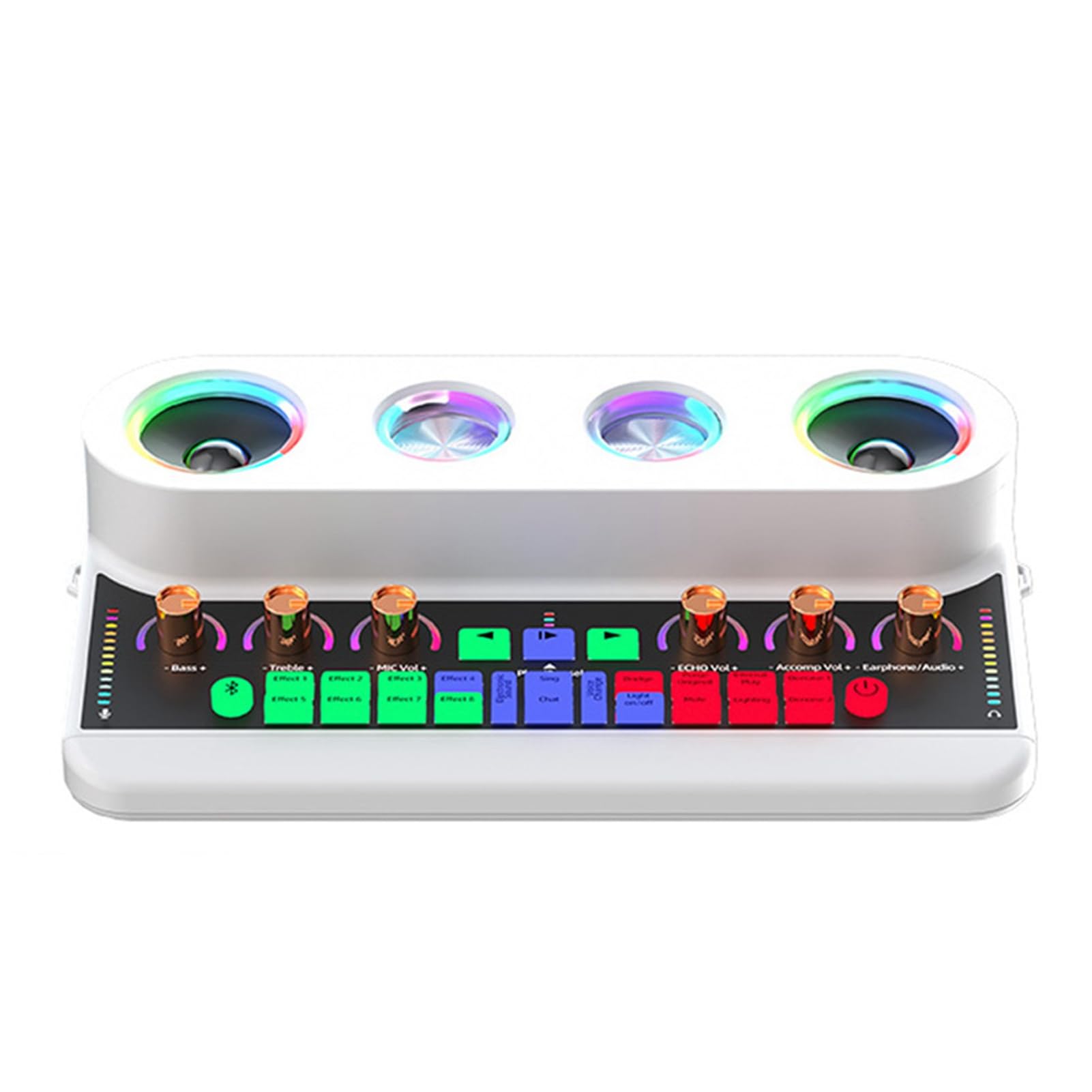Bundle Microfono Podcast, Attrezzatura da Studio Musicale con Mixer Audio di Schede Audio Dal Vivo, Kit Podcast Home con Riduzione del Rumore DSP Luce Colorata per PC/telefono
