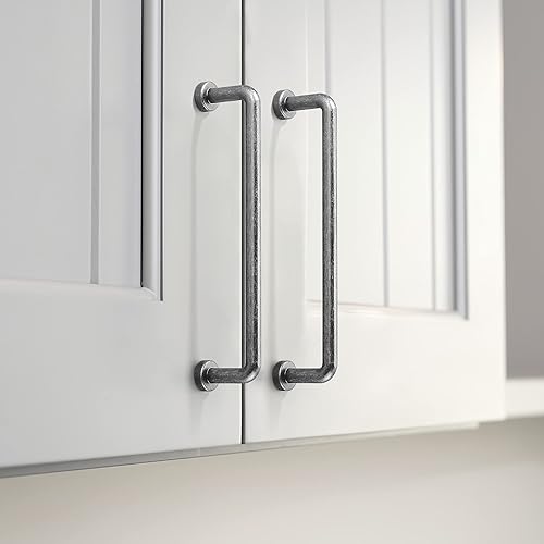 Miniatura 10 de khtumeware Paquete de 10 tiradores de gabinete de latón antiguo de 3 pulgadas (2.992 in) con agujero central, manijas de gabinete vintage,