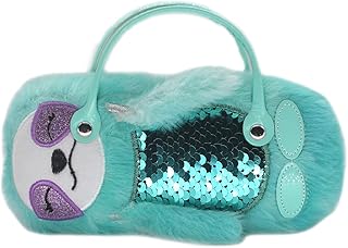 Kids Girls Boys Eyeglass Case Glasses Pouch The Penguin Dazzling Sparkle Glitter Hard Shell with Handle