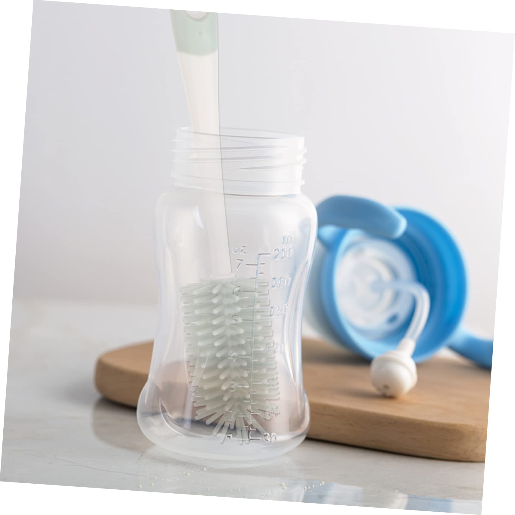 ibasenice 2 Pz Set Di Spazzole Per La Pulizia Scovolino Per Bambini Spazzola Per Bottiglia D'acqua in Silicone Spazzola Per Biberon in Silicone Abito Spugna Bambino Silicone Alimentare Latte