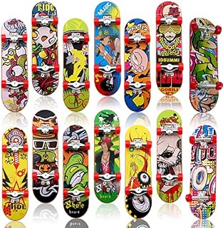 ZOCONE 14PCS Finger Skateboards Mini Skateboard Toy Deck Truck 3.74x1x0.63inch Cool Finger Boards Skateboards for Party Favors Bag Fillers Gift Suitable for Boys Girls Adults - Random Patterns&Color