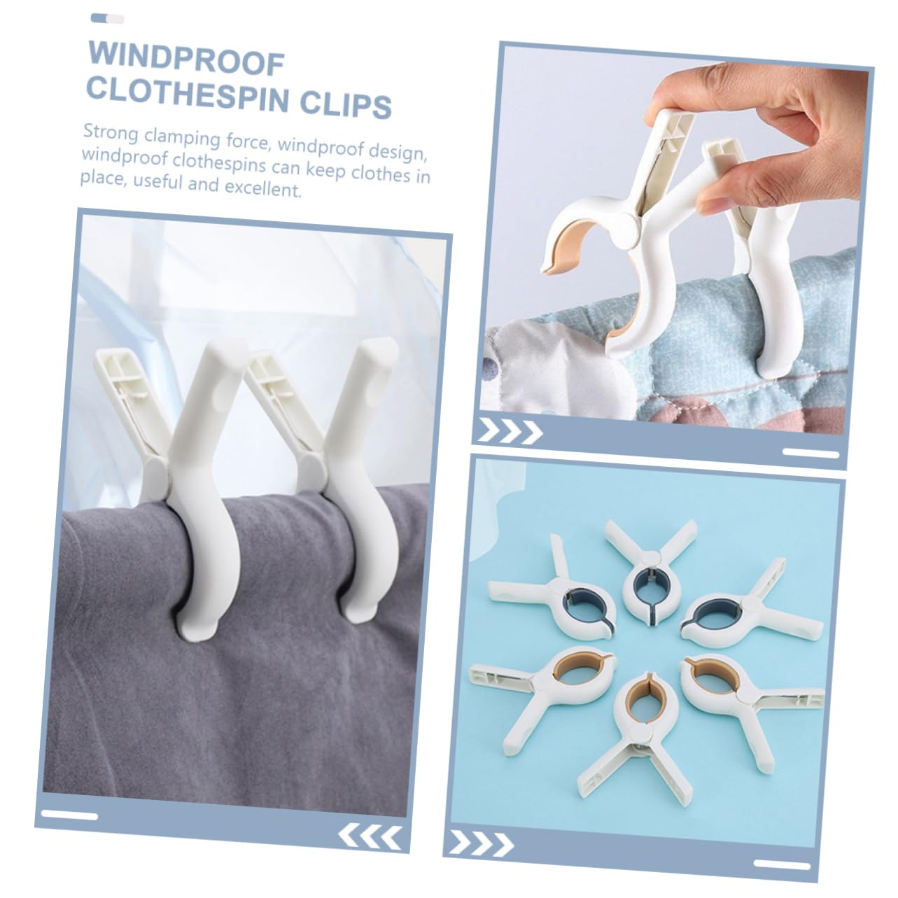 Alipis 24pezzi Mollette Per Bucato Antivento Clip Per Asciugamani e Trapunte Design Antiscivolo e Resistente Blu