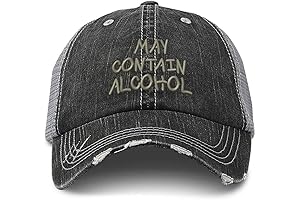 Personalized Vintage Washed Trucker Cap with Embroidered Drinking Buddy Motif