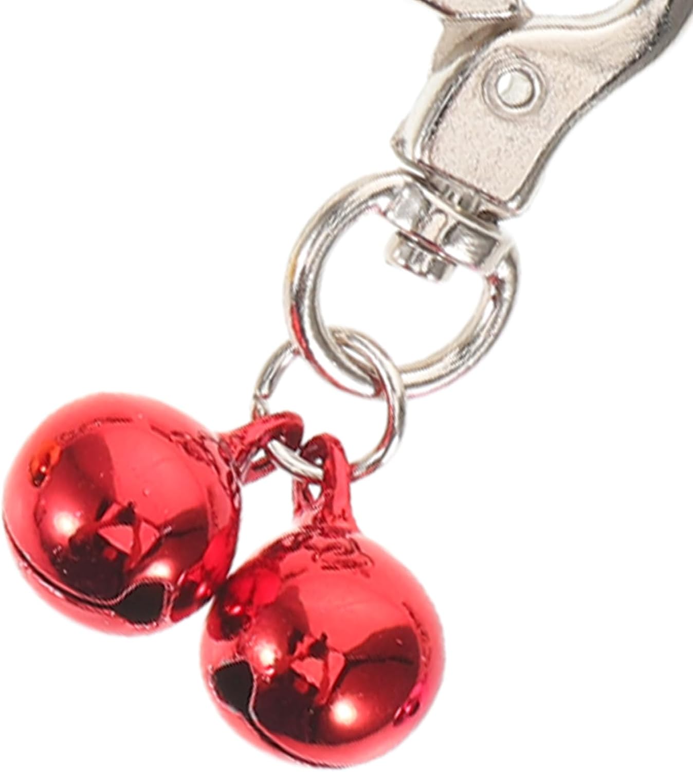 4pcs Puppy Collar Bells with Keychain - Double for Cat Dog Collars - Pet Training Pendant Charms for Holiday Parties Decoration and Daily Use