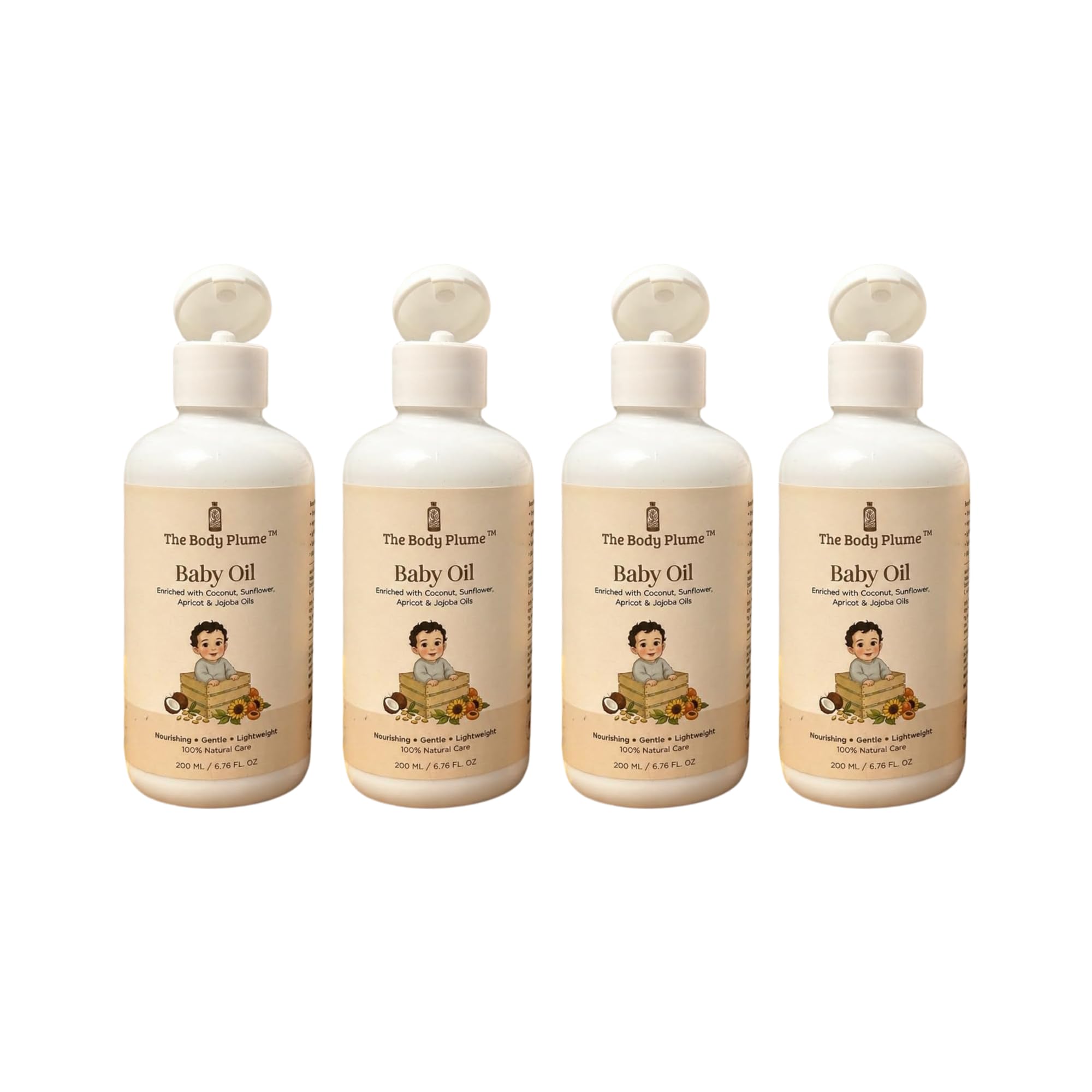 Baby Oil with Coconut, Sunflower, Jojoba & Apricot | 200ml | Lightweight Baby Massage Oil | Non-Greasy | Mineral Oil, Paraben, Silicone & Artificial Fragrance Free-image-23