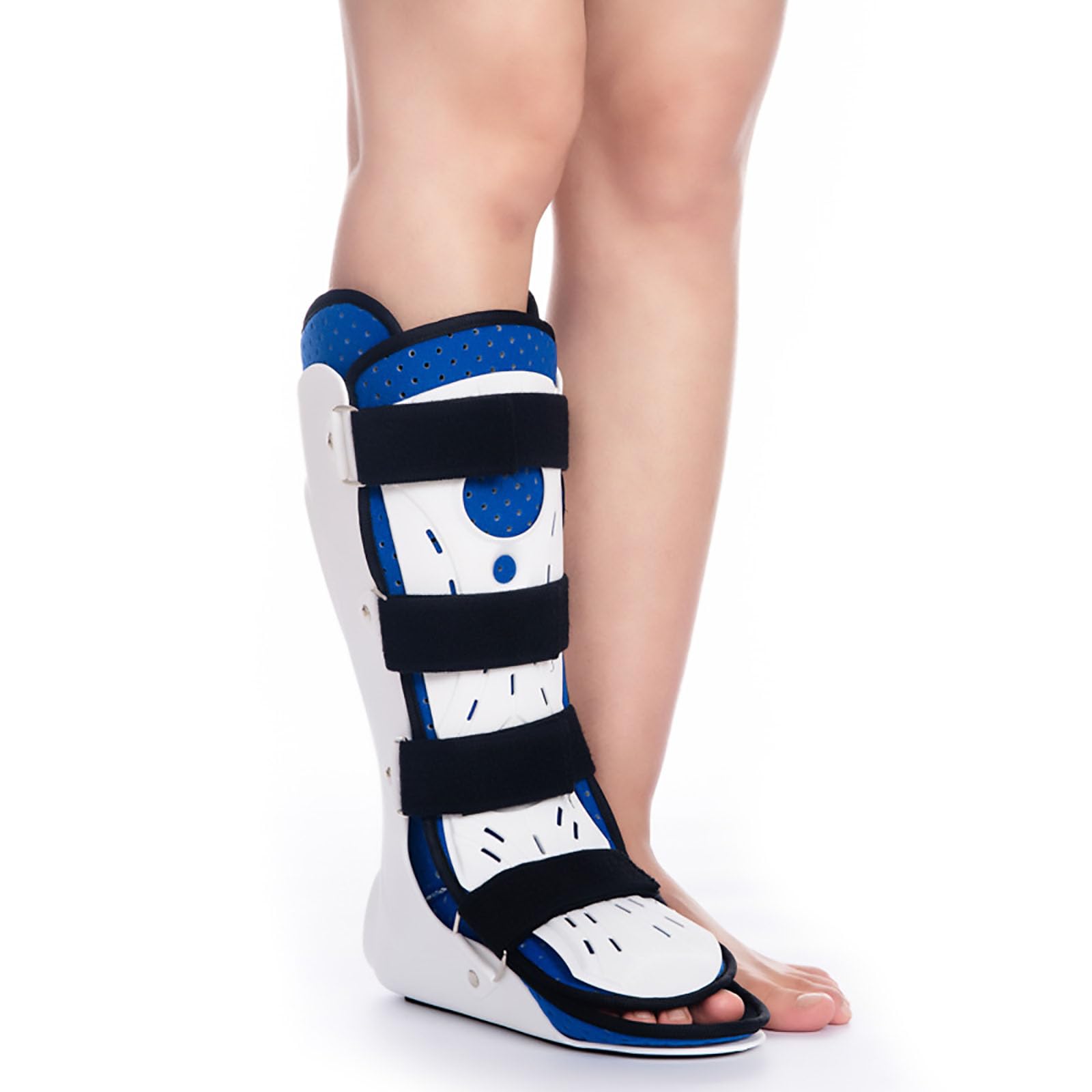 HAILM Ortopédicas Boot Walking, Tela Perforada Terciopelo y Diseño Desmontable, Bota Fractura Pie Tobillo Adultos para Tobillo/Pie Roto/Tendinitis, Walker Brace,Left Foot,S