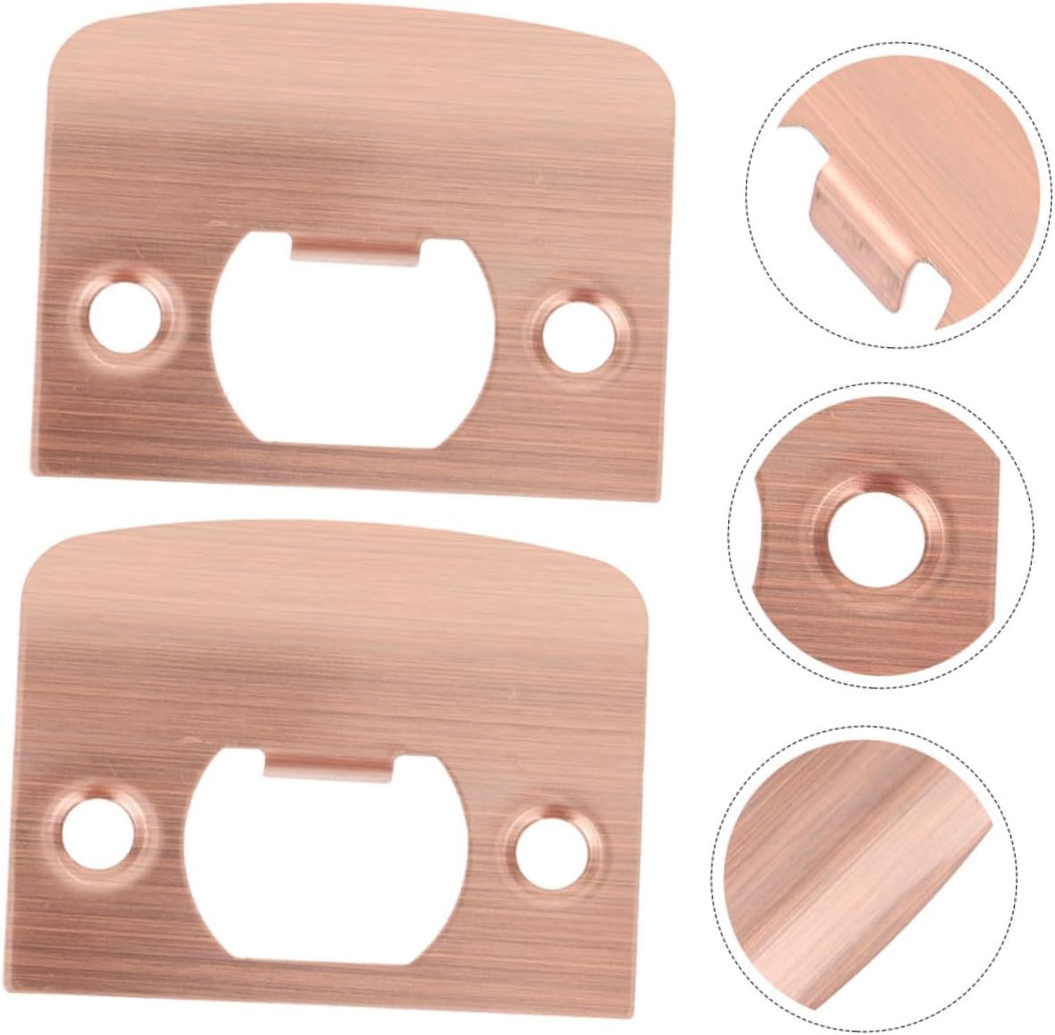 2pcs Door Strike Plate Metal Latch Plate Antique Finish Easy Installation for Doors Shaped Design for Smooth for Home Office Use