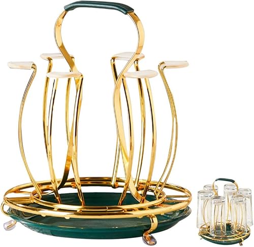 Alipis Soporte de metal para taza de árbol, soporte para mostrador, 6 ganchos para taza de café, soporte para exhibición de tazas de café,