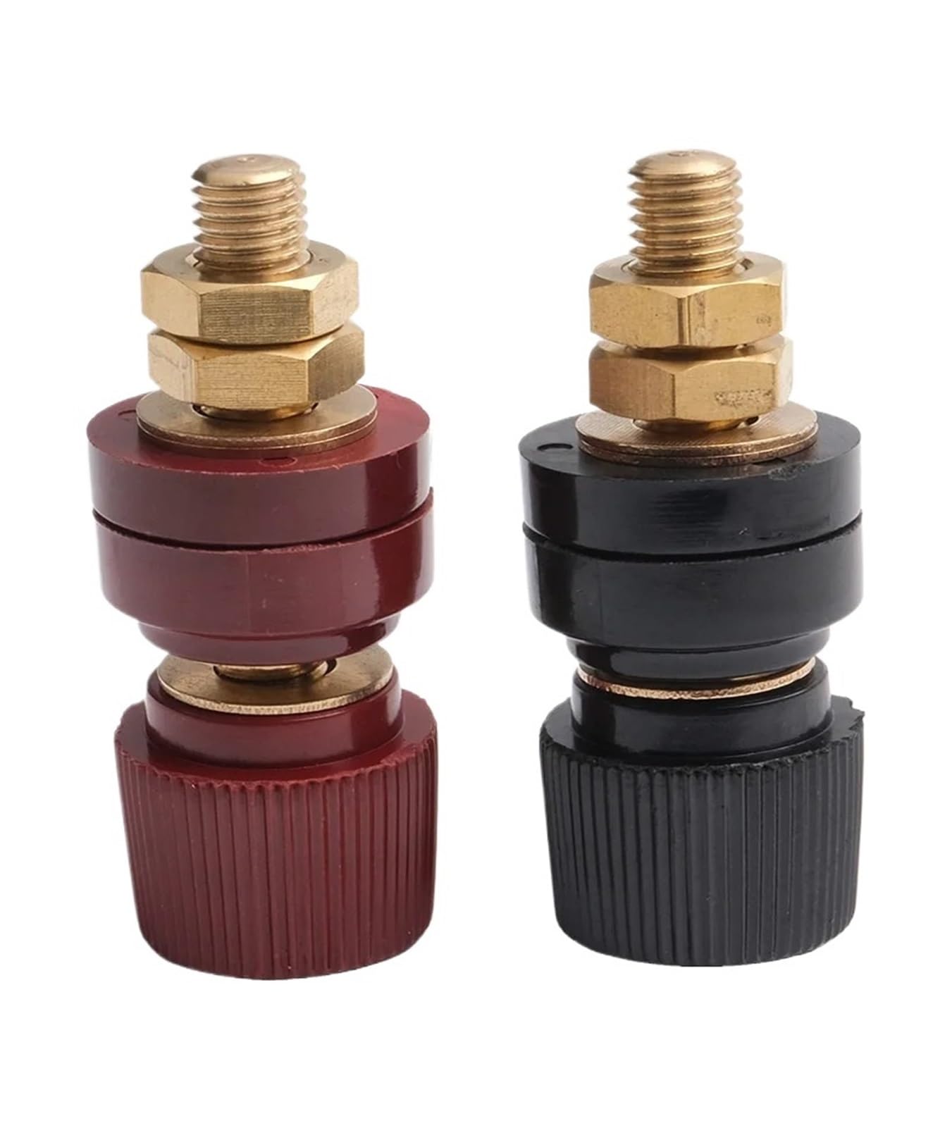 Power Junction Post Connectors 1 Pair 300A Binding Post M10 Thread 555 Type Brass Binding for Welding Machines Inverter High Current Round Terminal Blocks Tool