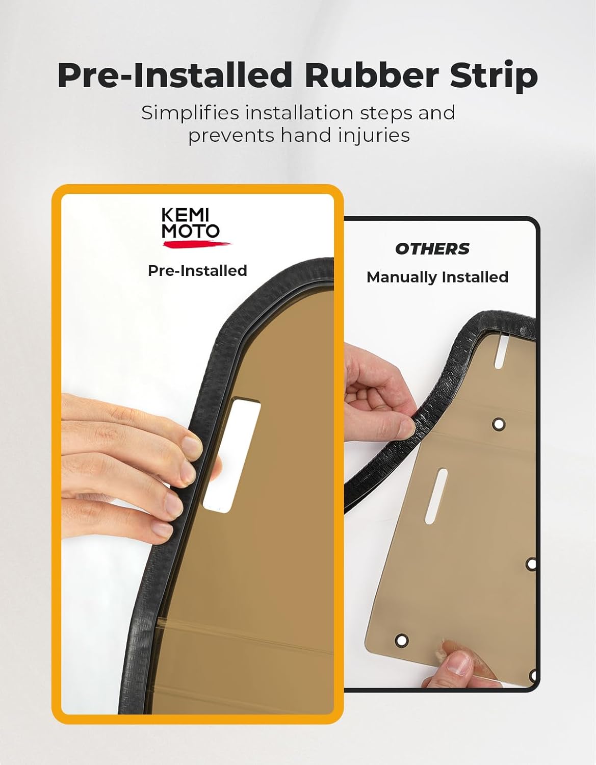 KEMIMOTO Tinted Rear Vented Windshield Compatible with 2023-2026 CFMOTO ZForce 950 Sport & Trail/ZForce 800 Trail G2, Pre-Installed Rubber Strip&No Assembly Needed Hard-Coated PC Block UV Rear Window