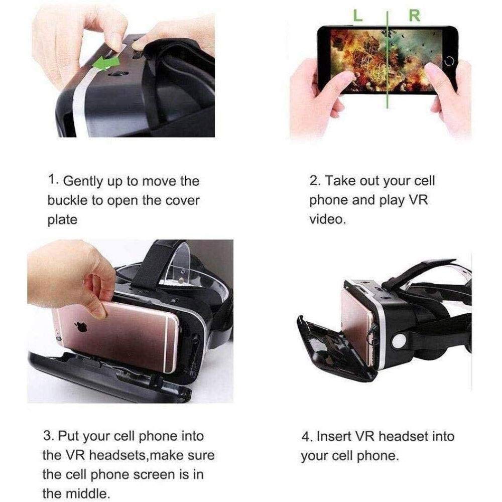 VR Headset Virtual Reality Headset VR Goggles for Movies Video Games - 3D VR Glasses Android and Other Phones Within 4.7-6.5 Inches