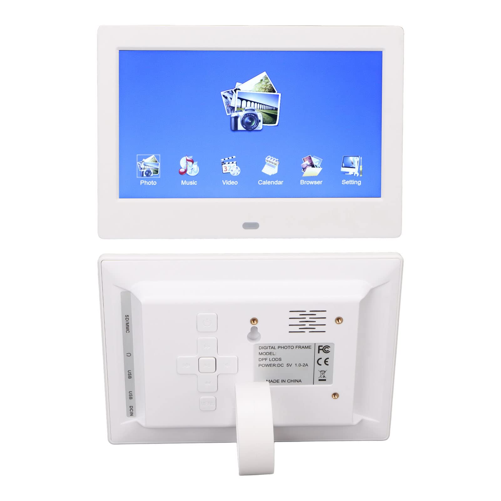 Cornice per foto elettronica, cornice digitale a doppia modalità 800 x 480 100 – 240 V bianco per ufficio (spina UE)