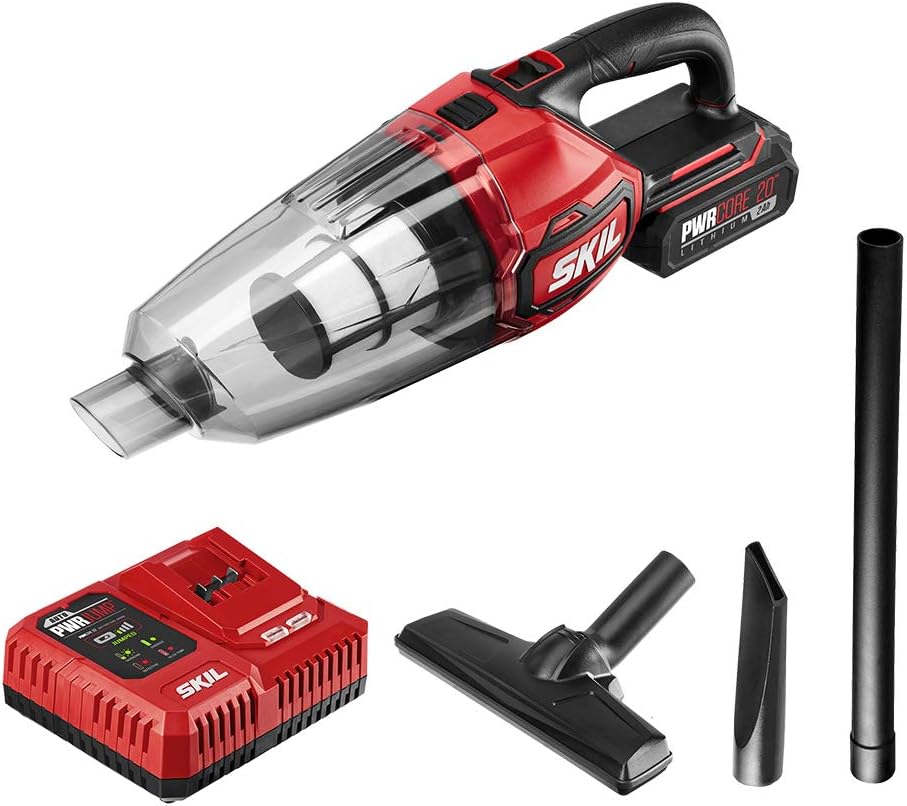 Super Big Clearance! SKIL PWRCore 20V Handheld Vacuum, Includes 2.0Ah Lithium Battery and PWRJump Charger - VA593602
