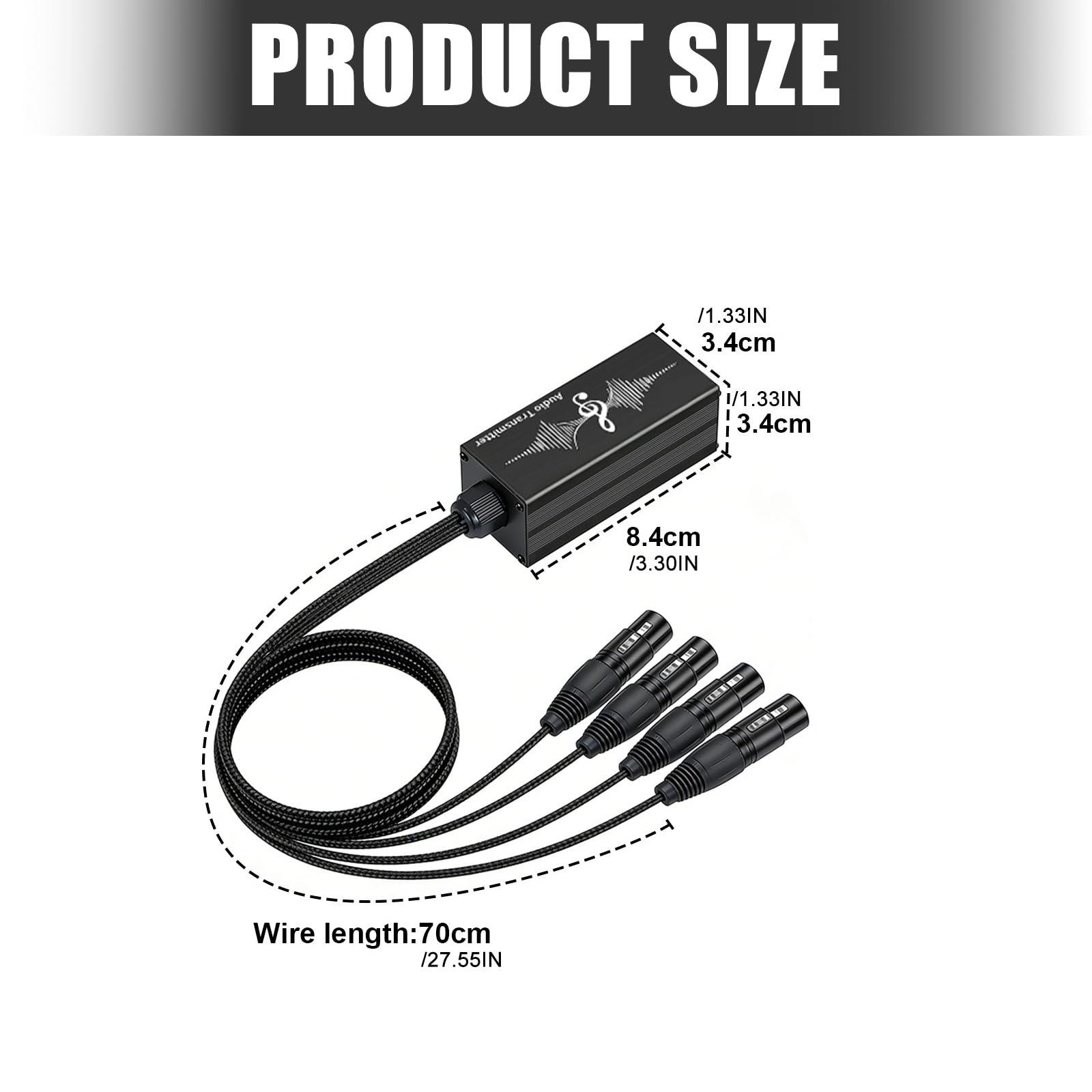 Cable blindado 4 XLR extensor con 4 canales RJ45, 6.35Mate